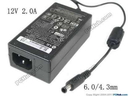 119582 LG ADS-24NP-12-1 AC Adapter - NEW Original 12V 2A, 6.0/4.3mm With Pin, C14, New LG ADS-24NP-12-1 AC Adapter - NEW Original