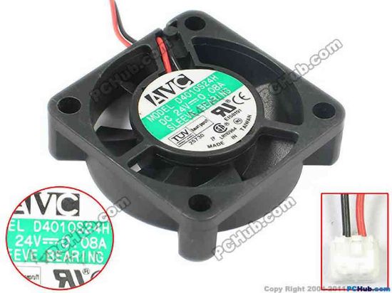 119758 AVC D4010S24H Server - Square Fan sq40x40x10, w30x2x2, 24V 0.08A AVC D4010S24H Server - Square Fan 