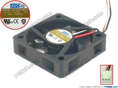 119762 AVC DA04010B05L Server - Square Fan 005, sq40x40x10, 3-wire, 5V 0.14A AVC DA04010B05L Server - Square Fan 