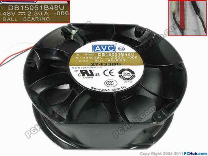 119824 AVC DB15051B48U Server - Round Fan 006, dia150x150x51, 3-wire, 48V 2.30A AVC DB15051B48U Server - Round Fan 