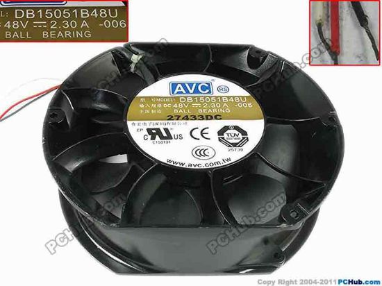 119824 AVC DB15051B48U Server - Round Fan 006, dia150x150x51, 3-wire, 48V 2.30A AVC DB15051B48U Server - Round Fan 