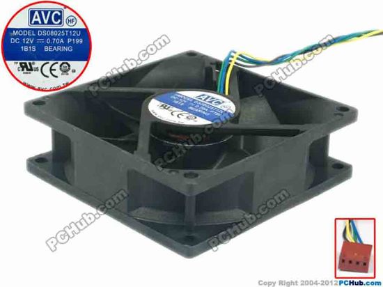 119874 AVC DS08025T12U Server - Square Fan P199, sq80x80x25, w120x4x4, 12V 0.70A AVC DS08025T12U Server - Square Fan 