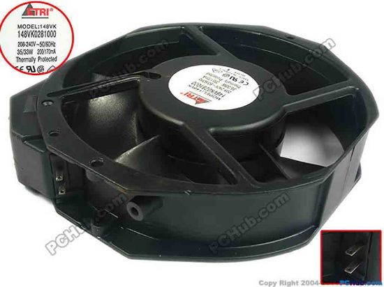 119939 ETRI 148VK Server - Round Fan 148VK0281000, dia172x150x38, 240V 200mA ETRI 148VK Server - Round Fan