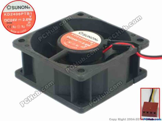 120016 SUNON KD2406PTB1 Server - Square Fan V, sq60x60x25, w30x2x4, 24V 2.6W SUNON KD2406PTB1 Server - Square Fan 