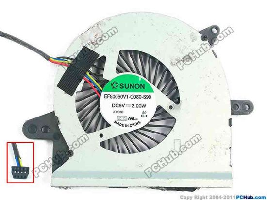 120043 SUNON EF50050V1-C080-S99  Cooling Fan  5V 2.00W, Bare fan SUNON EF50050V1-C080-S99  Cooling Fan  