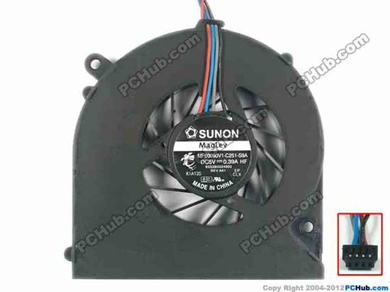 120053 SUNON MF60090V1-C251-S9A  Cooling Fan  5V 0.39A, Bare fan SUNON MF60090V1-C251-S9A  Cooling Fan  