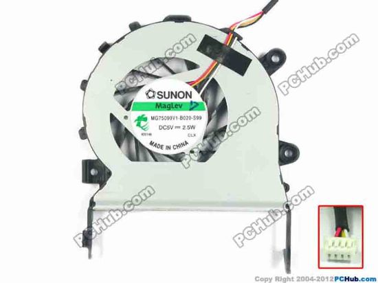 120071 SUNON MG75090V1-B020-S99 Cooling Fan  5V 2.5W, Bare fan SUNON MG75090V1-B020-S99 Cooling Fan  
