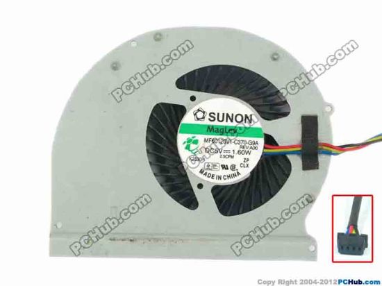 120086 SUNON MF60120V1-C370-G9A Cooling Fan  w40x4x4, 5V 1.60W, Bare fan SUNON MF60120V1-C370-G9A Cooling Fan