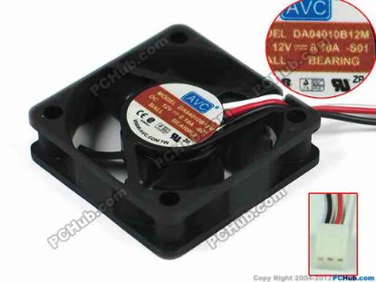 120408 AVC DA04010B12M Server - Square Fan S01, sq40x40x10, w60x3x3, 12V 0.10A AVC DA04010B12M Server - Square Fan 