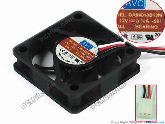120408 AVC DA04010B12M Server - Square Fan S01, sq40x40x10, w60x3x3, 12V 0.10A AVC DA04010B12M Server - Square Fan 
