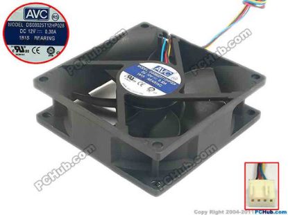 120452 AVC DS08025T12HP028 Server - Square Fan sq80x80x25, w120x4x4, 12V 0.3A AVC DS08025T12HP028 Server - Square Fan 
