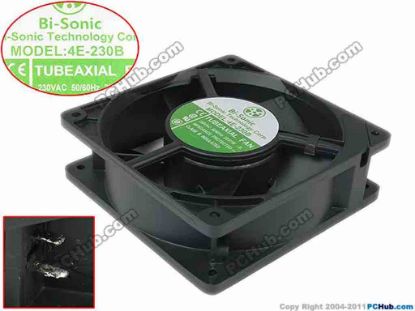 120501 Bi-Sonic 4E-230B Server - Square Fan sq120x120x38, 230V 22.21W Bi-Sonic 4E-230B Server - Square Fan 
