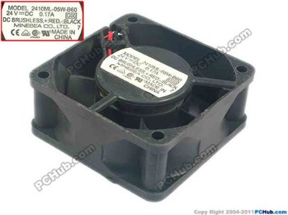 120554 NMB-MAT / Minebea 2410ML-05W-B60 Server - Square Fan G00, sq60x60x25, 3-wire, 24V 0.17A NMB-MAT / Minebea 2410ML-05W-B60 Server - Square Fan 