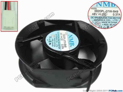 120638 NMB-MAT / Minebea 5920PL-07W-B49 Server - Round Fan D57, dia172x150x51, 3-wire, 48V 0.37A NMB-MAT / Minebea 5920PL-07W-B49 Server - Round Fan 