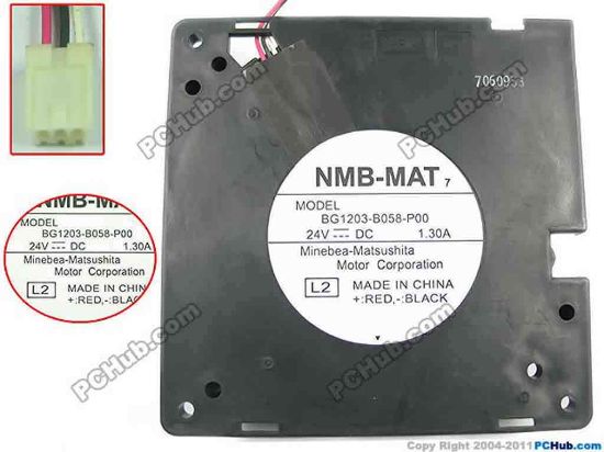 120642 NMB-MAT / Minebea BG1203-B058-P00 Server - Blower Fan L2, bw120x120x32, 3-wire, 24V 1.30A NMB-MAT / Minebea BG1203-B058-P00 Server - Blower Fan 