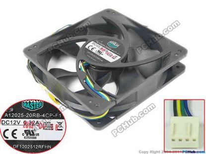 120659 Cooler Master A12025-16RB-4BP-F1 Server - Square Fan DF1202512RFMN, sq120x120x25, 4-wire, 12V 0.20A Cooler Master A12025-16RB-4BP-F1 Server - Square Fan 