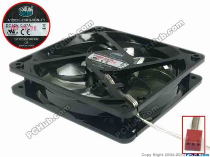 120661 Cooler Master A12025-20RB-3BN-F1 Server - Square Fan DC 12V 0.37A, 120x120x25mm Cooler Master A12025-20RB-3BN-F1 Server - Square Fan 