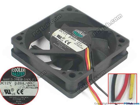 120667 Cooler Master A6015-39RB-3AN-F1 Server - Square Fan DF0601512RFMN, sq60x60x15, 3-wire, 12V 0.20A Cooler Master A6015-39RB-3AN-F1 Server - Square Fan 