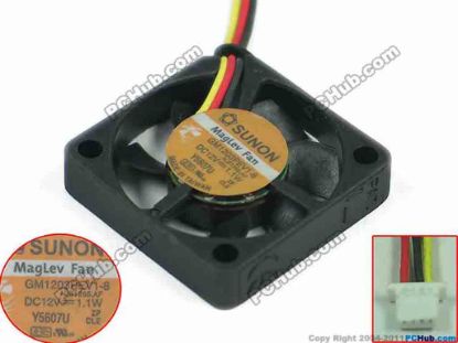 120705 SUNON GM1203PEV1-8 Server - Square Fan N.B1265.AF, sq30x30x7, w80x3x4, 12V 1.1W SUNON GM1203PEV1-8 Server - Square Fan 