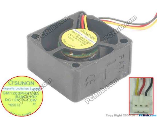 120708 SUNON GM1203PHV1-8A Server - Square Fan B369.F.RIP, sq30x30x15, w50x3x3, 12V 1.0W SUNON GM1203PHV1-8A Server - Square Fan 