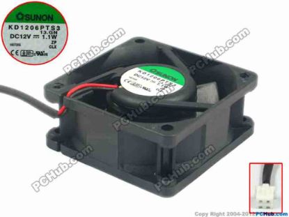 120728 SUNON KD1206PTS3 Server - Square Fan 13.GN, sq60x60x25, w60x2x2, 12V 1.1W SUNON KD1206PTS3 Server - Square Fan 