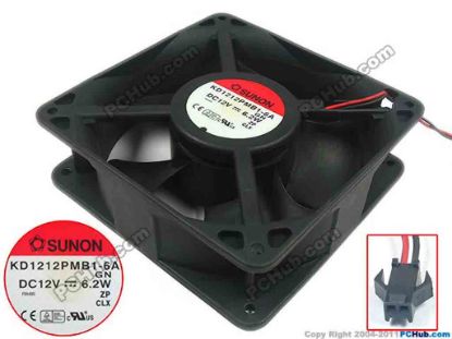 120738 SUNON KD1212PMB1-6A Server - Square Fan GN, sq40x40x28, 2-wire, 12V 6.2W SUNON KD1212PMB1-6A Server - Square Fan 