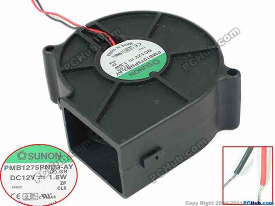 120783 SUNON PMB1275PNB3-AY Server - Square Fan (2).GN, bw75x75x30, 2-wire, 12V 1.6W SUNON PMB1275PNB3-AY Server - Square Fan 