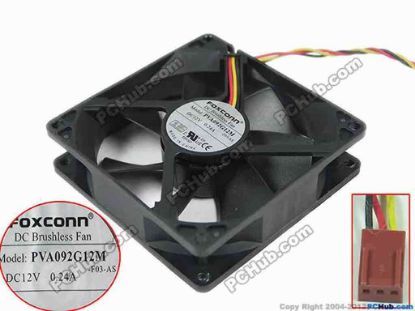 121174 Foxconn PVA092G12M Server - Square Fan F09-AS, sq90x90x25, 3-wire, 12V 0.24A Foxconn PVA092G12M Server - Square Fan 