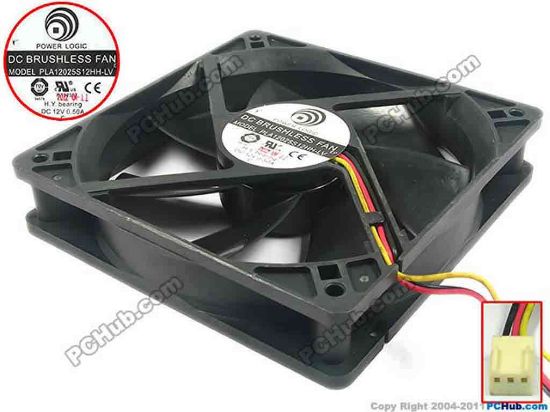 121186 Power Logic PLA12025S12HH-LV Server - Square Fan 3-wire, 12V 0.50A Power Logic PLA12025S12HH-LV Server - Square Fan 