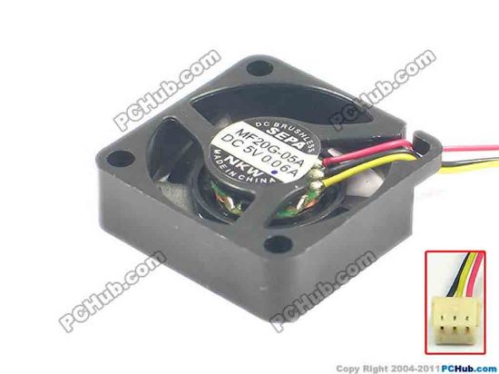 121218 SEPA MF20G-05A Server - Square Fan sq20x20x6, w40x3x3, 5V 0.06A SEPA MF20G-05A Server - Square Fan 