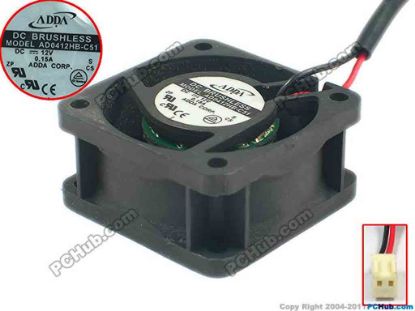 121259 ADDA AD0412HB-C51 Server - Square Fan G, sq40x40x20, 2-wire, 12V 0.15A ADDA AD0412HB-C51 Server - Square Fan 