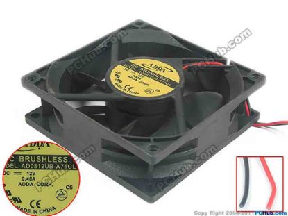121304 ADDA AD0812UB-A71GL Server - Square Fan sq80x80x25, 2-wire, 12V 0.45A ADDA AD0812UB-A71GL Server - Square Fan 
