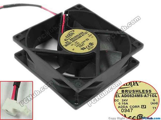 121312 SEPA AD0824MS-A71GL Server - Square Fan H2, S, sq80x80x25, 2-wire, 24V 0.16A SEPA AD0824MS-A71GL Server - Square Fan 