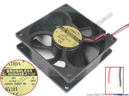 121318 ADDA AD0848XB-A71GP Server - Square Fan G, HV, sq80X80X25, 2-wire, 48V 0.15A ADDA AD0848XB-A71GP Server - Square Fan 