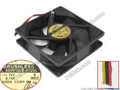 121320 ADDA AD0912LB-A72GL Server - Square Fan SEC, S, sq90x90x25, 3-wire, 12V 0.13A ADDA AD0912LB-A72GL Server - Square Fan 