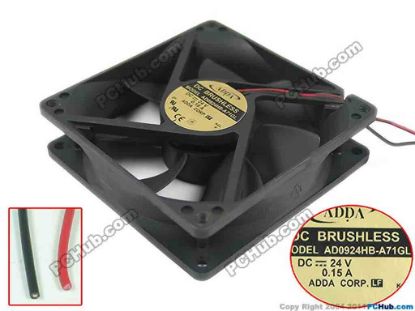 121324 ADDA AD0924HB-A71GL Server - Square Fan sq92x92x25, 2-wire, 24V 0.15A ADDA AD0924HB-A71GL Server - Square Fan
