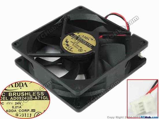 121325 ADDA AD0924UB-A71GL  Server - Square Fan G, sq90x90x25, 2-wire, 24V 0.21A ADDA AD0924UB-A71GL  Server - Square Fan 