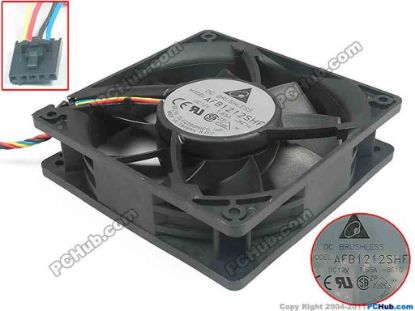 121415 Delta Electronics AFB1212SHF Server - Square Fan 8E1G, 4-wire, 12V 1.65A Delta Electronics AFB1212SHF Server - Square Fan 