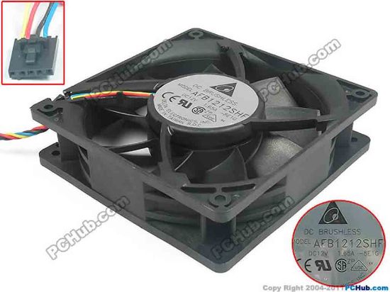 121415 Delta Electronics AFB1212SHF Server - Square Fan 8E1G, 4-wire, 12V 1.65A Delta Electronics AFB1212SHF Server - Square Fan 