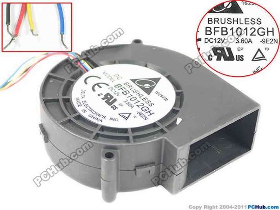 121421 Delta Electronics BFB1012GH Server - Blower Fan 9E2N, bw97x97x33, 4-wire, 12V 3.60A Delta Electronics BFB1012GH Server - Blower Fan 