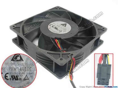 121470 Delta Electronics PFM1412DE Server - Square Fan BM3F, sq140x140x38, 4-wire, 12V 5.04A Delta Electronics PFM1412DE Server - Square Fan 