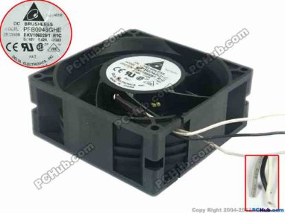 121598 Delta Electronics PFB0948GHE Server - Square Fan -7G03, sq90x90x38, 3-wire 48V 0.42A Delta Electronics PFB0948GHE Server - Square Fan 