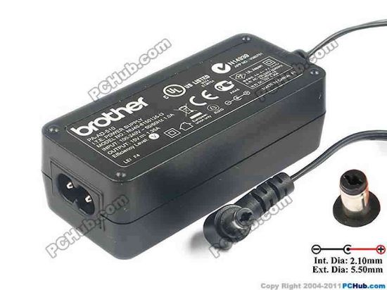 121850 Brother NU4D-8150135-I3 AC Adapter 13V-19V 15V 1.35A, 5.5/2.1mm, 2-Prong, New Brother NU4D-8150135-I3 AC Adapter 13V-19V 