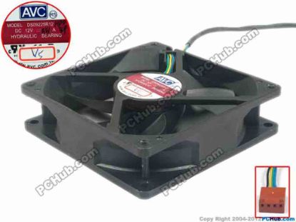 122735 AVC DS09225R12 Server - Square Fan sq90x90x25, w150x4x4, 12V 0.41A AVC DS09225R12 Server - Square Fan 