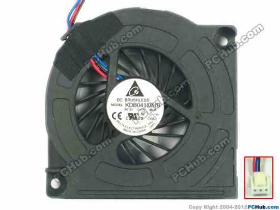 122755 Delta Electronics KDB04112HB Cooling Fan  -AD49, w145x3x3, 12V 0.07A, Bare fan Delta Electronics KDB04112HB Cooling Fan