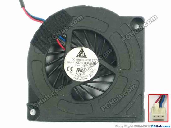 122758 Delta Electronics KDB04112HB Cooling Fan  -D814,w540x3x3, 12V 0.07A, Bare fan Delta Electronics KDB04112HB Cooling Fan