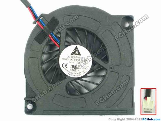 122766 Delta Electronics KDB04112HB Cooling Fan  -D815,w300x3x3, 12V 0.07A, Bare fan Delta Electronics KDB04112HB Cooling Fan