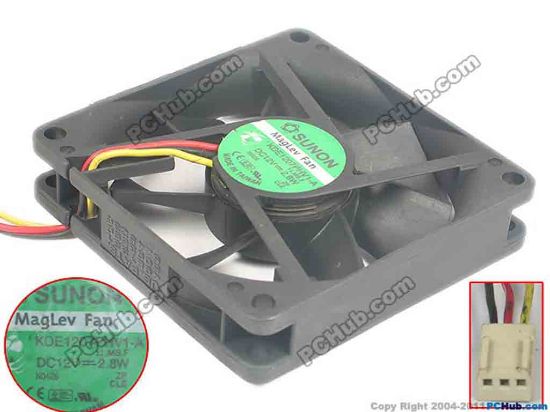 122931 SUNON KDE1207PHV1 Server - Square Fan A 11.MS.F, sq 70x70x15 MM, DC 12V 2.8W  SUNON KDE1207PHV1 Server - Square Fan 