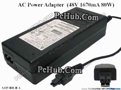 123004 Delta Electronics ADP-80LB A AC Adapter - NEW Original 48V 1.67A, 2-Hole,2-Prong, New Delta Electronics ADP-80LB A AC Adapter - NEW Original 