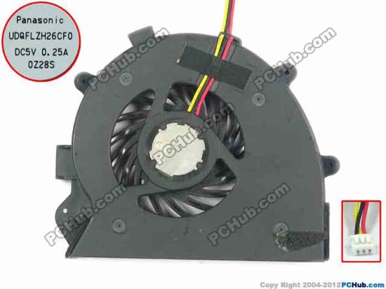 123111 Panasonic UDQFLZH26CF0 Cooling Fan  w15x3x3, 5V 0.25A, Bare fan Panasonic UDQFLZH26CF0 Cooling Fan  